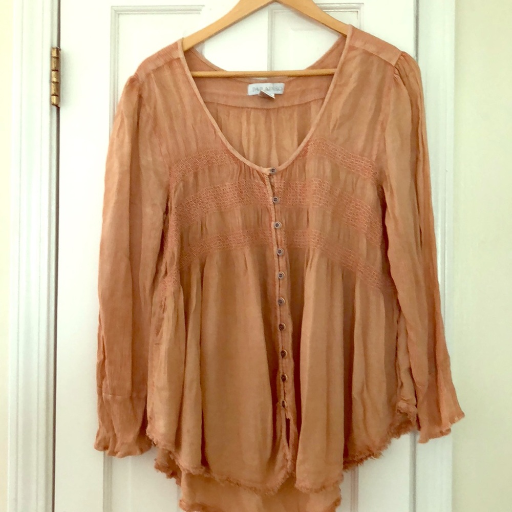 Paradiso flowy button down top